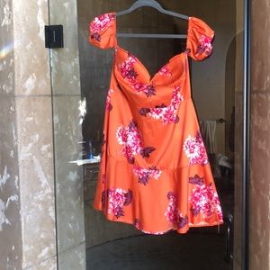 Orange floral dress